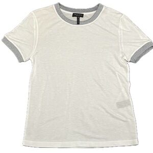 Rag & Bone White Tee with Gray Trim